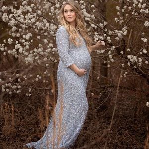Gorgeous baby blue sequin dress.